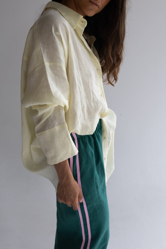 Linen Pant - Forest Green