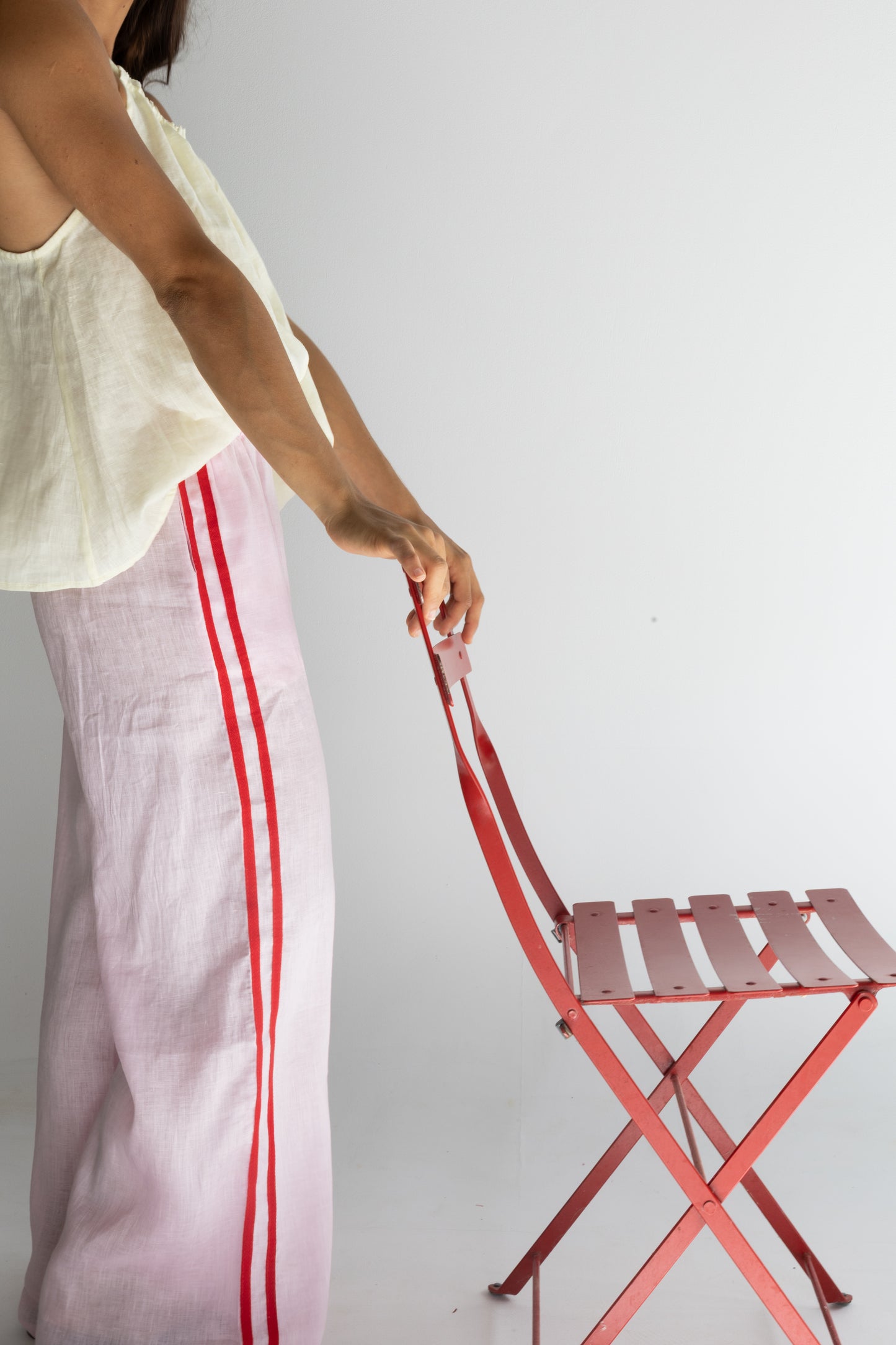 Linen Tie Top - Pale Yellow