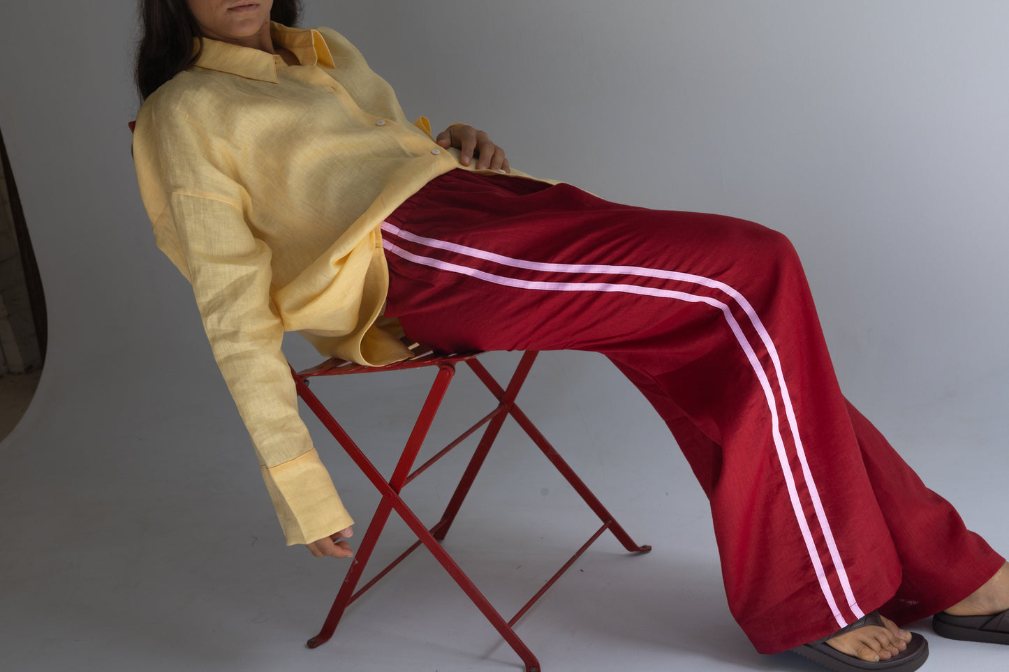 Linen Pant - Crimson