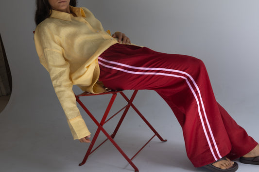 Linen Pant - Crimson