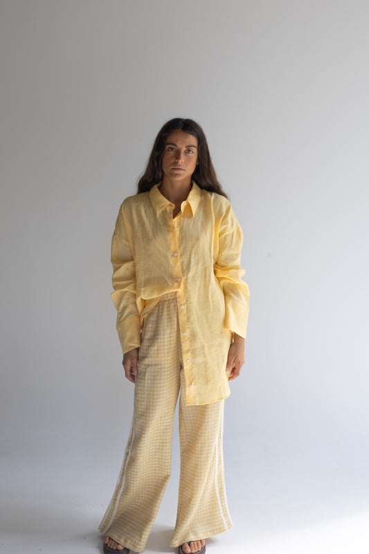 Linen Oversized Shirt - Butter