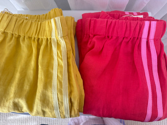 Linen Pant - Watermelon (Bright Pink Stripe)