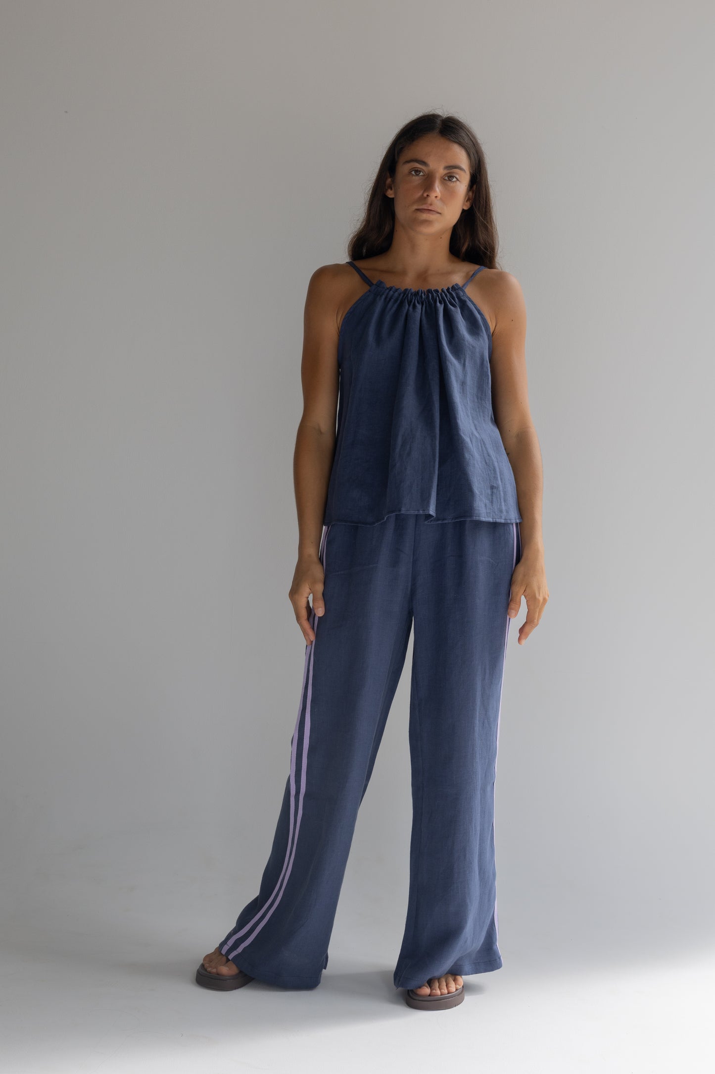 Linen Pant - Navy