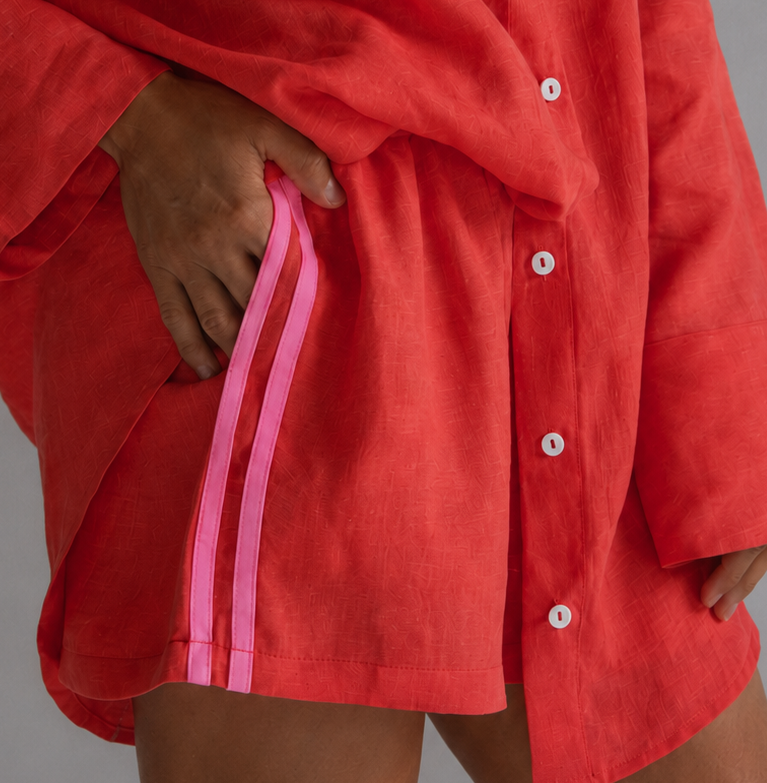Linen Short - Watermelon (Pink Stripe)
