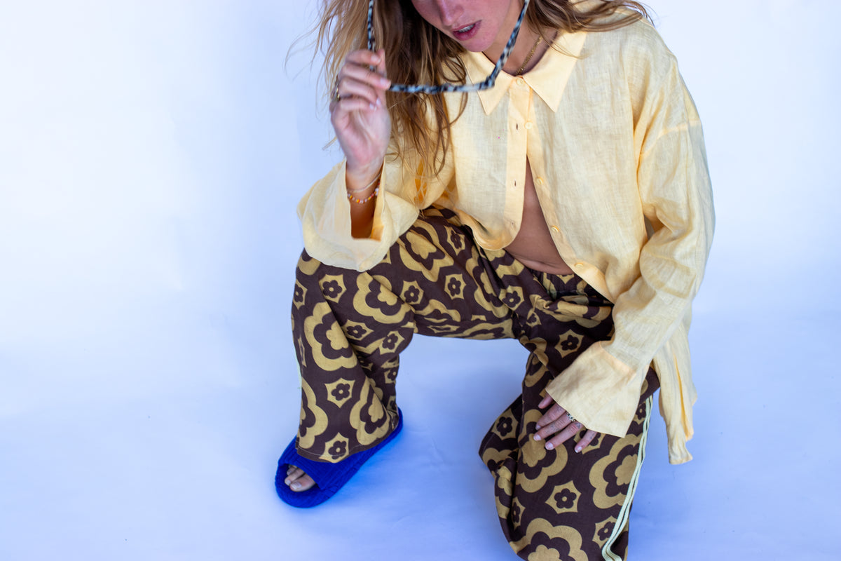 100% Linen Pant - Bloomin Groover PLOW SURF CO x LOCOLINEN Collab