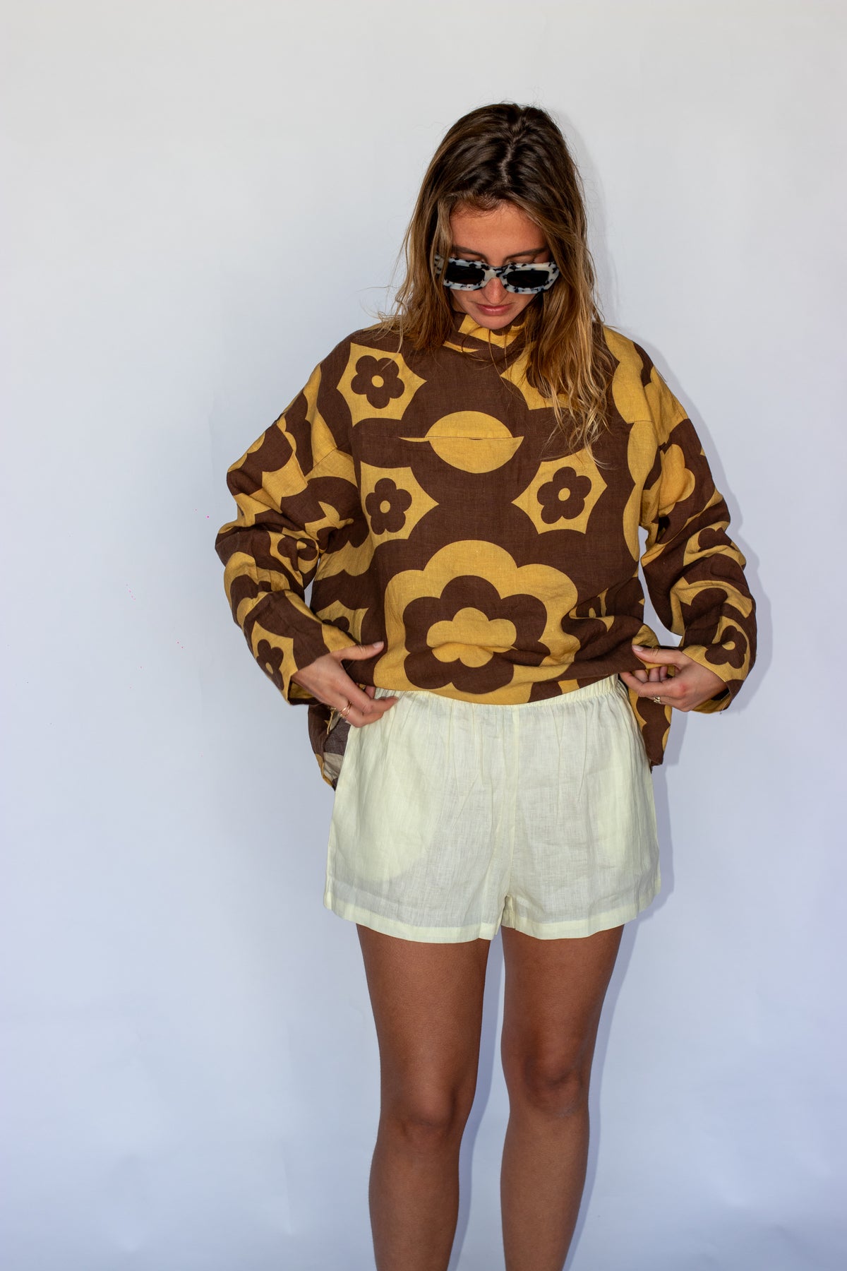 100% Linen Oversized Shirt - Bloomin Groover Plow Surf Co Collab