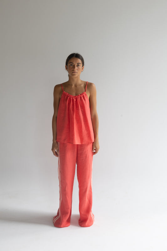 Linen Tie Top - Watermelon