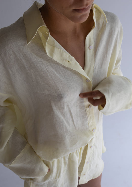 Linen Short - Pale Yellow