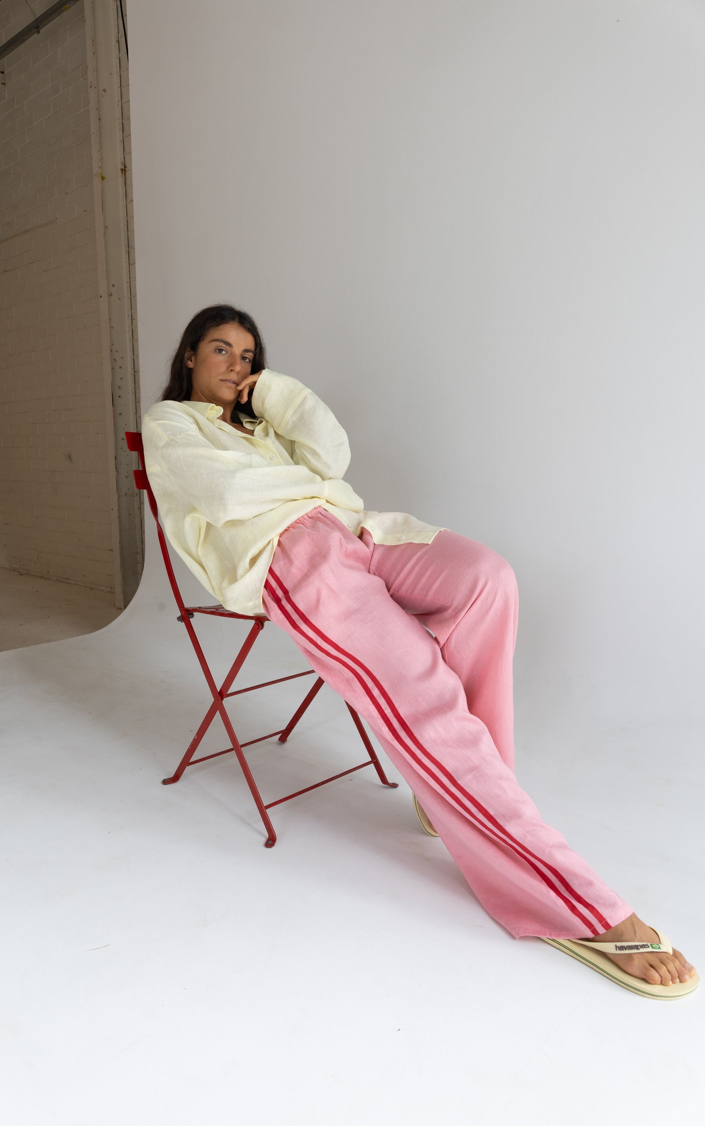 Linen Pant - Blush Pink