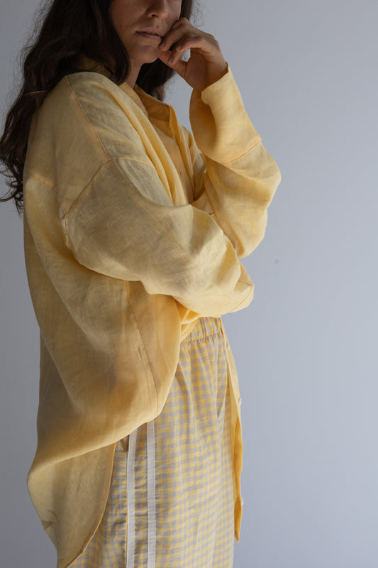 Linen Pant - Butter Check