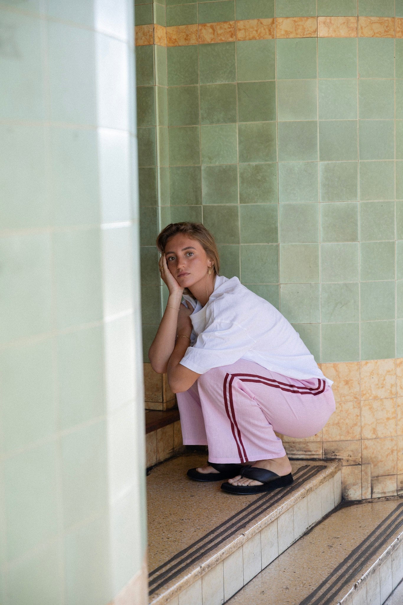 Linen Pant - Pale Fuchsia