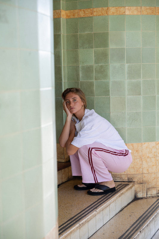 Linen Pant - Pale Fuchsia