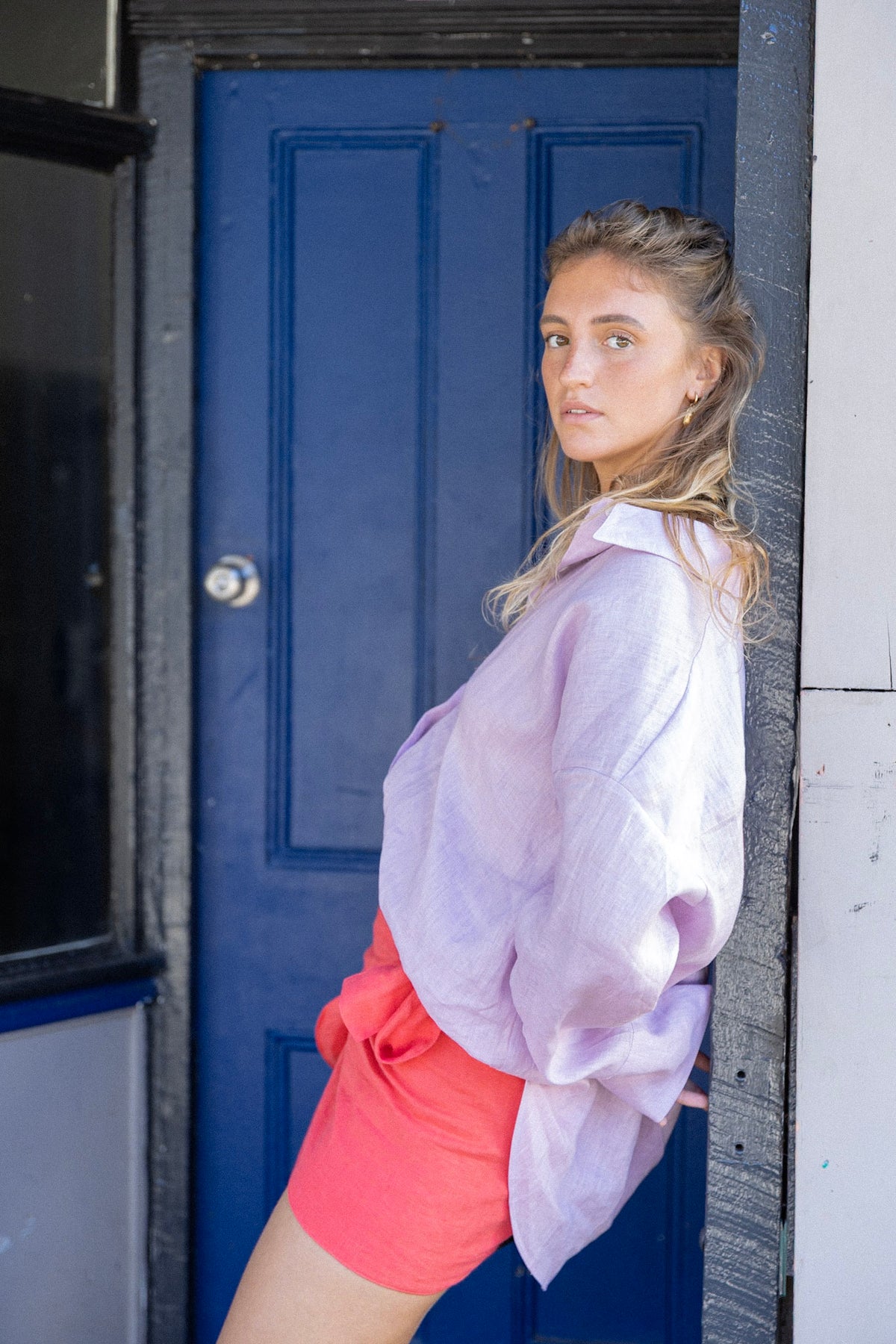 Linen Wrap Skirt  - Watermelon