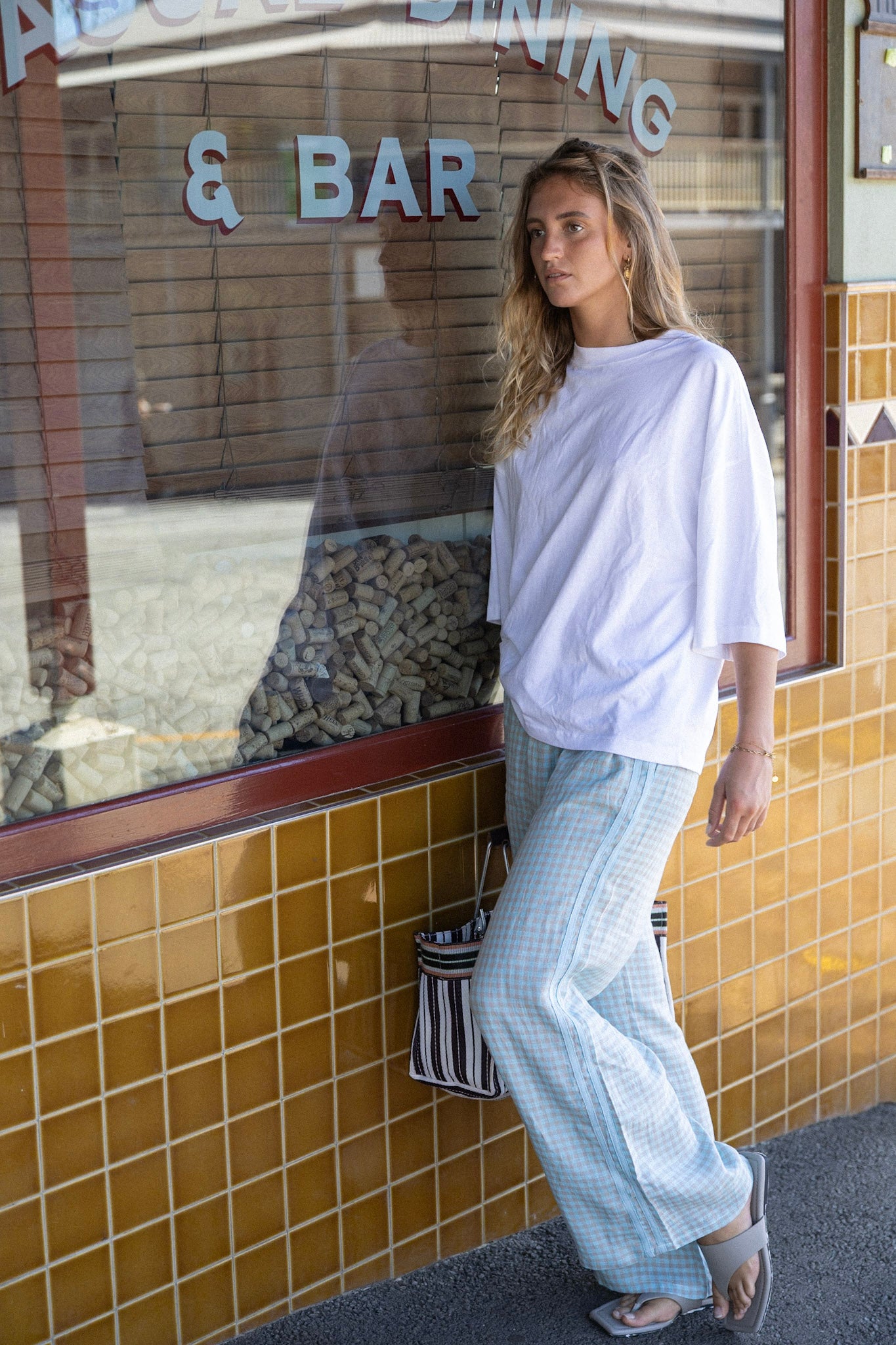Linen Pant - Blue Check
