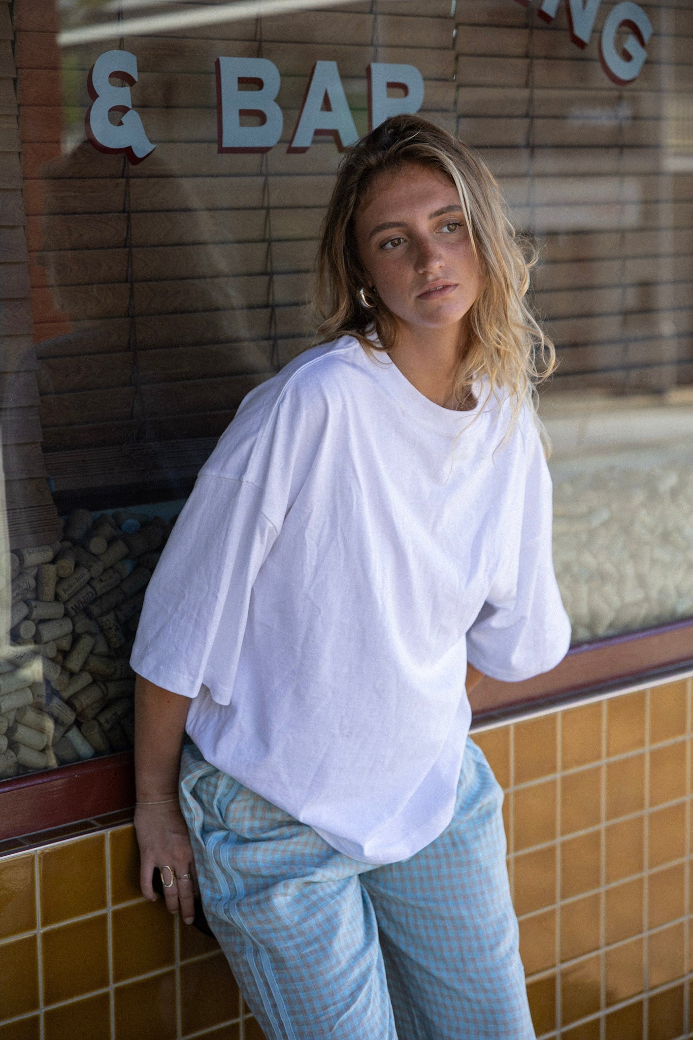 Linen Pant - Blue Check