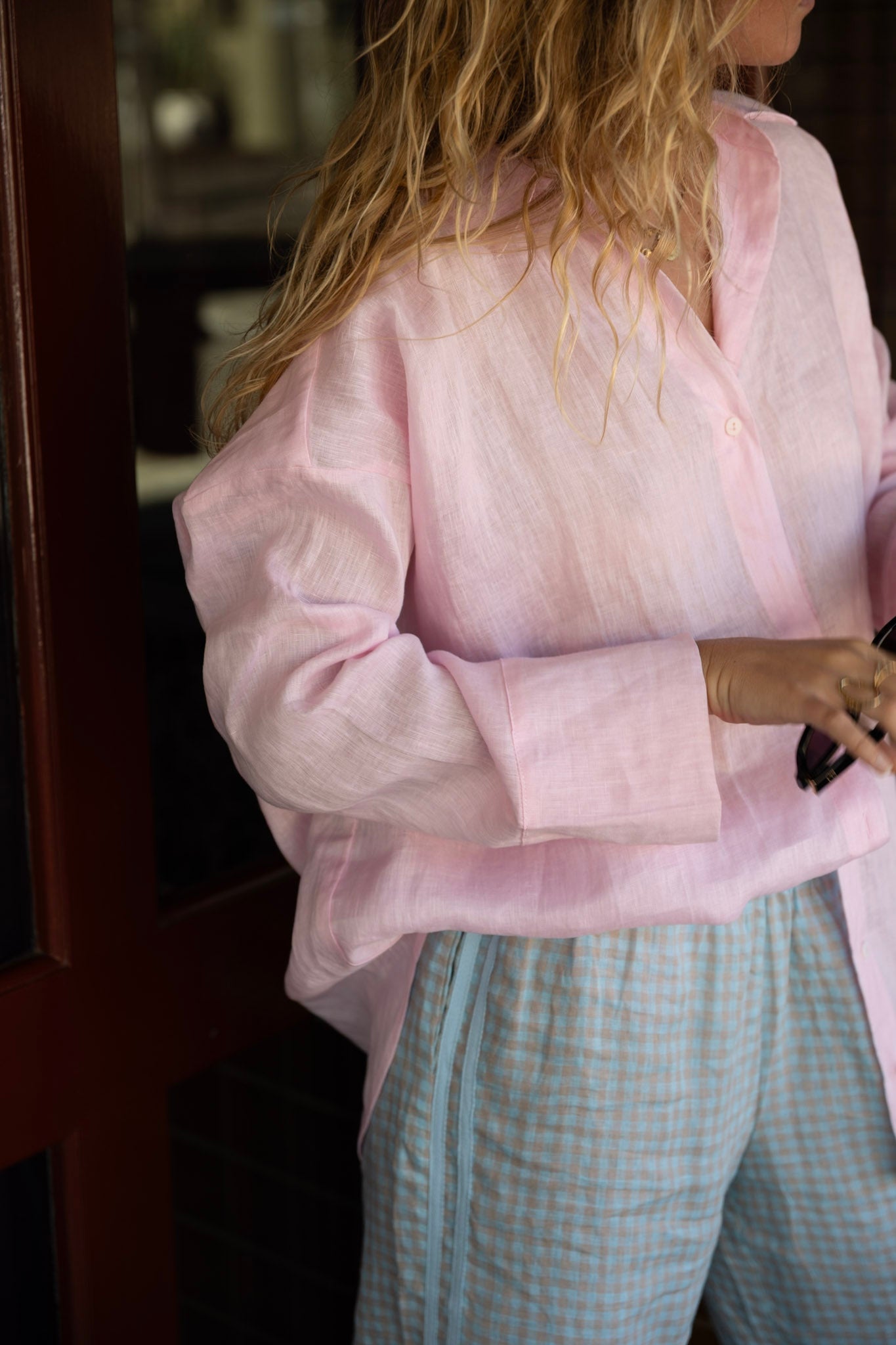 Linen Oversized Shirt - Ballet Pink