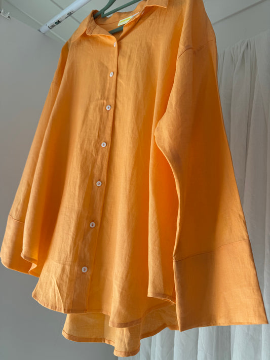 Linen Oversized Shirt - Peach