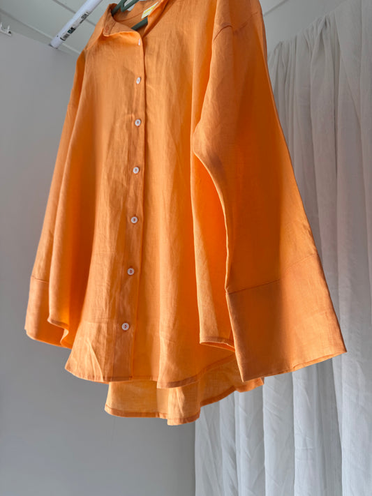 Linen Oversized Shirt - Peach