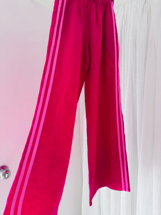 Linen Pant - Hot Pink