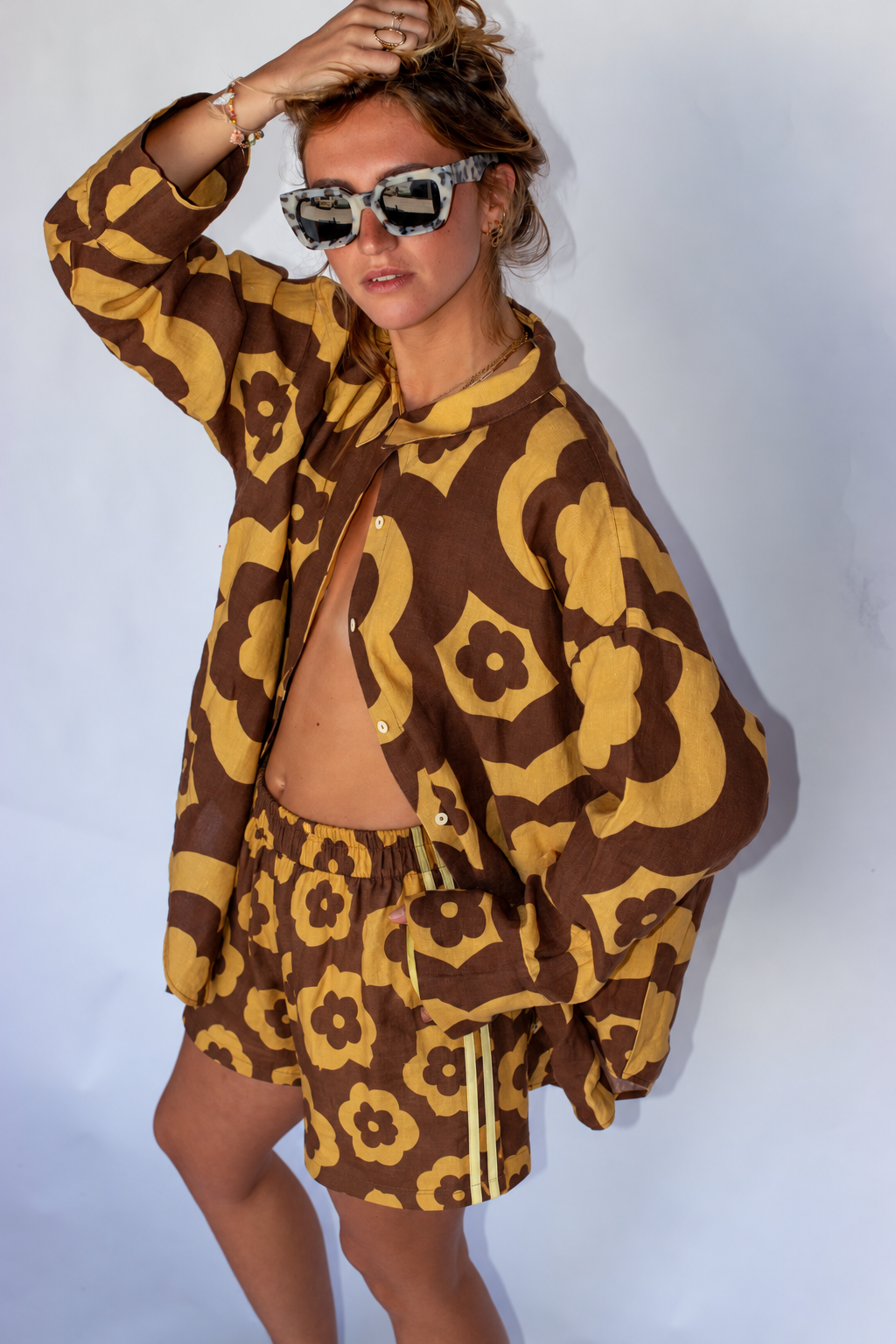 100% Linen Short - Bloomin Groover Plow Surf Co Collab