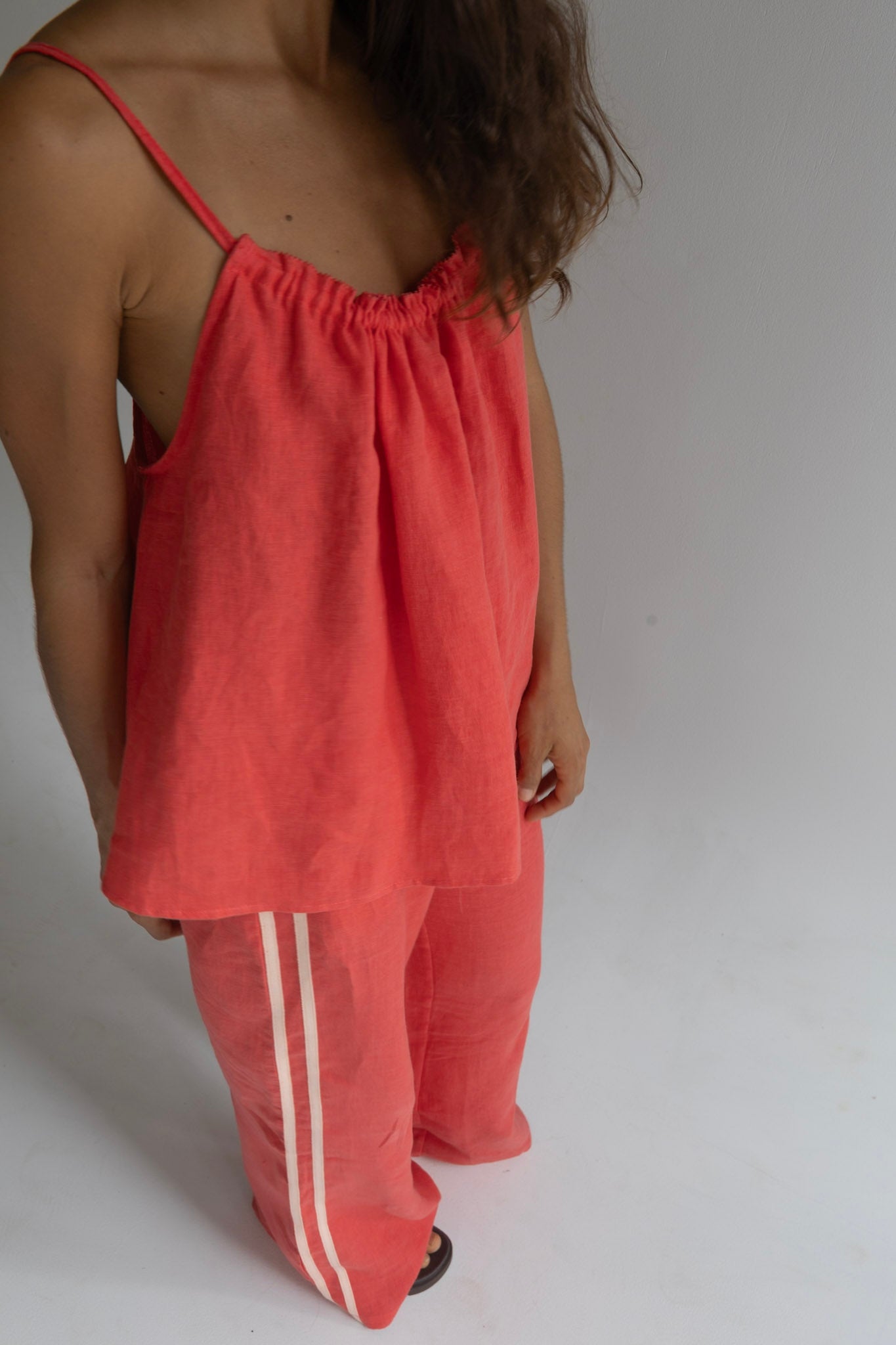 Linen Tie Top - Watermelon