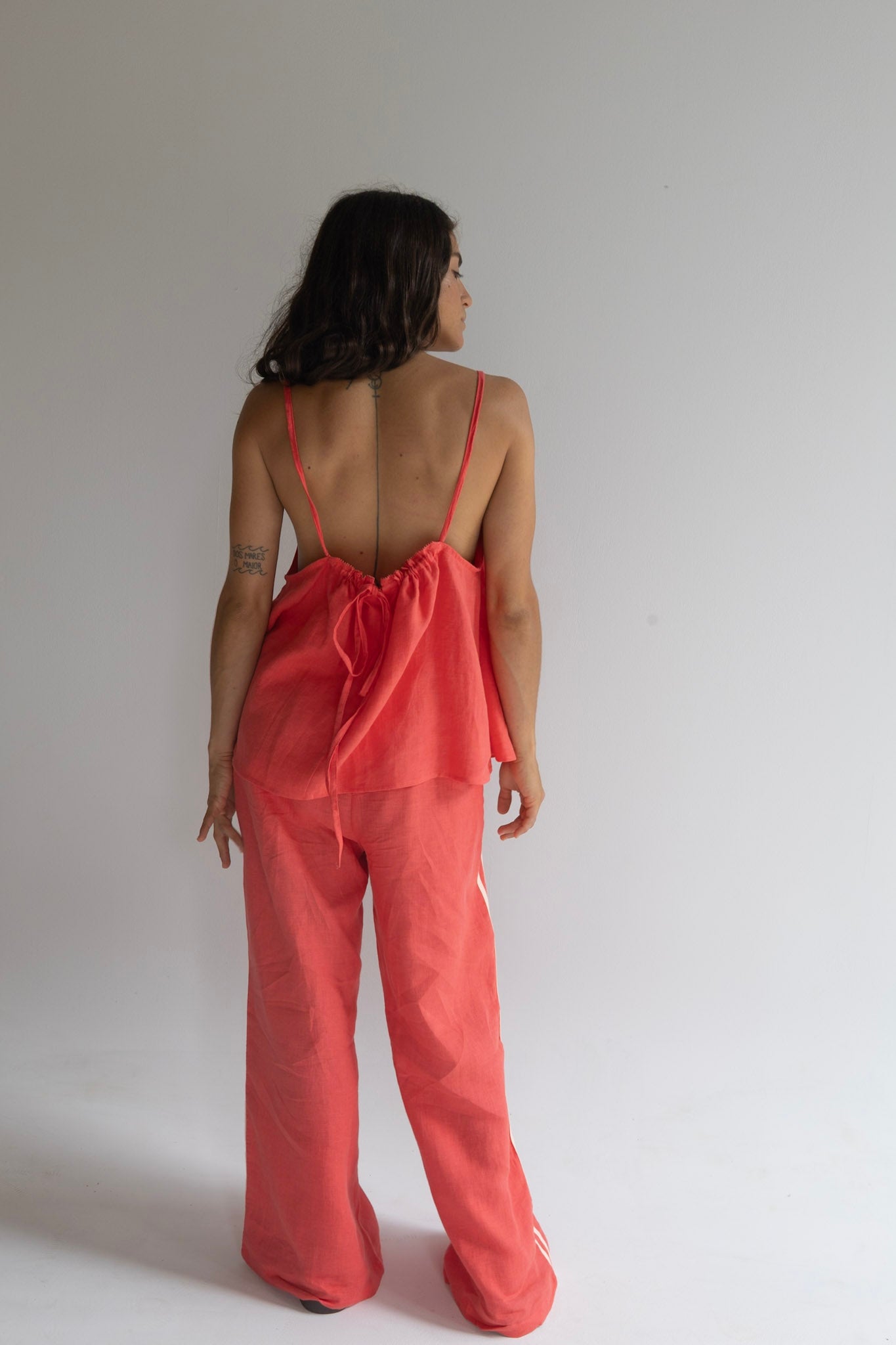 Linen Tie Top - Watermelon