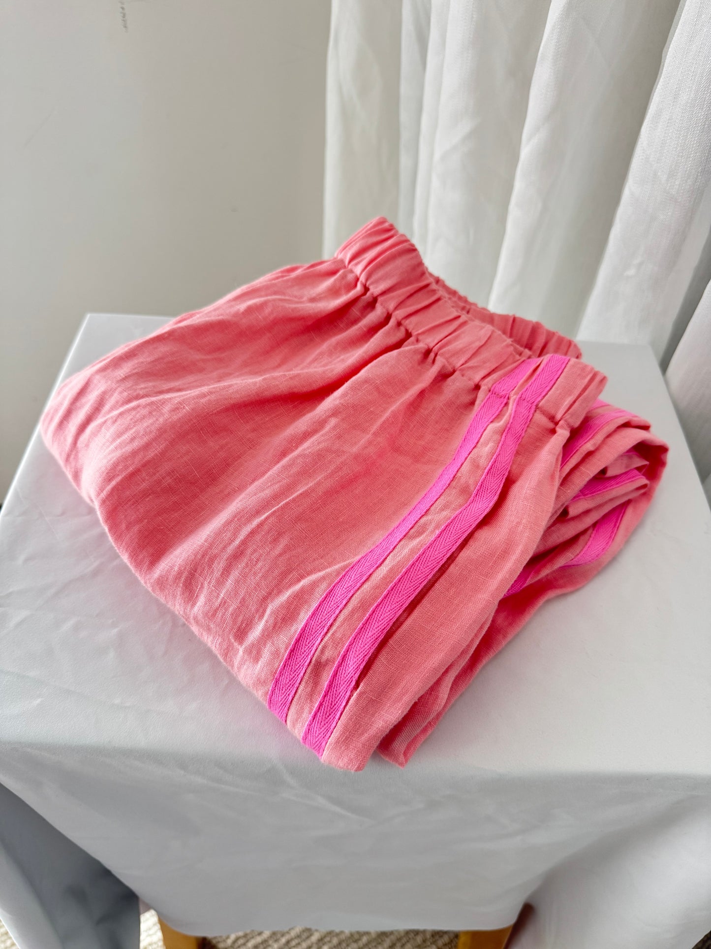 Linen Pant - Coral Pink