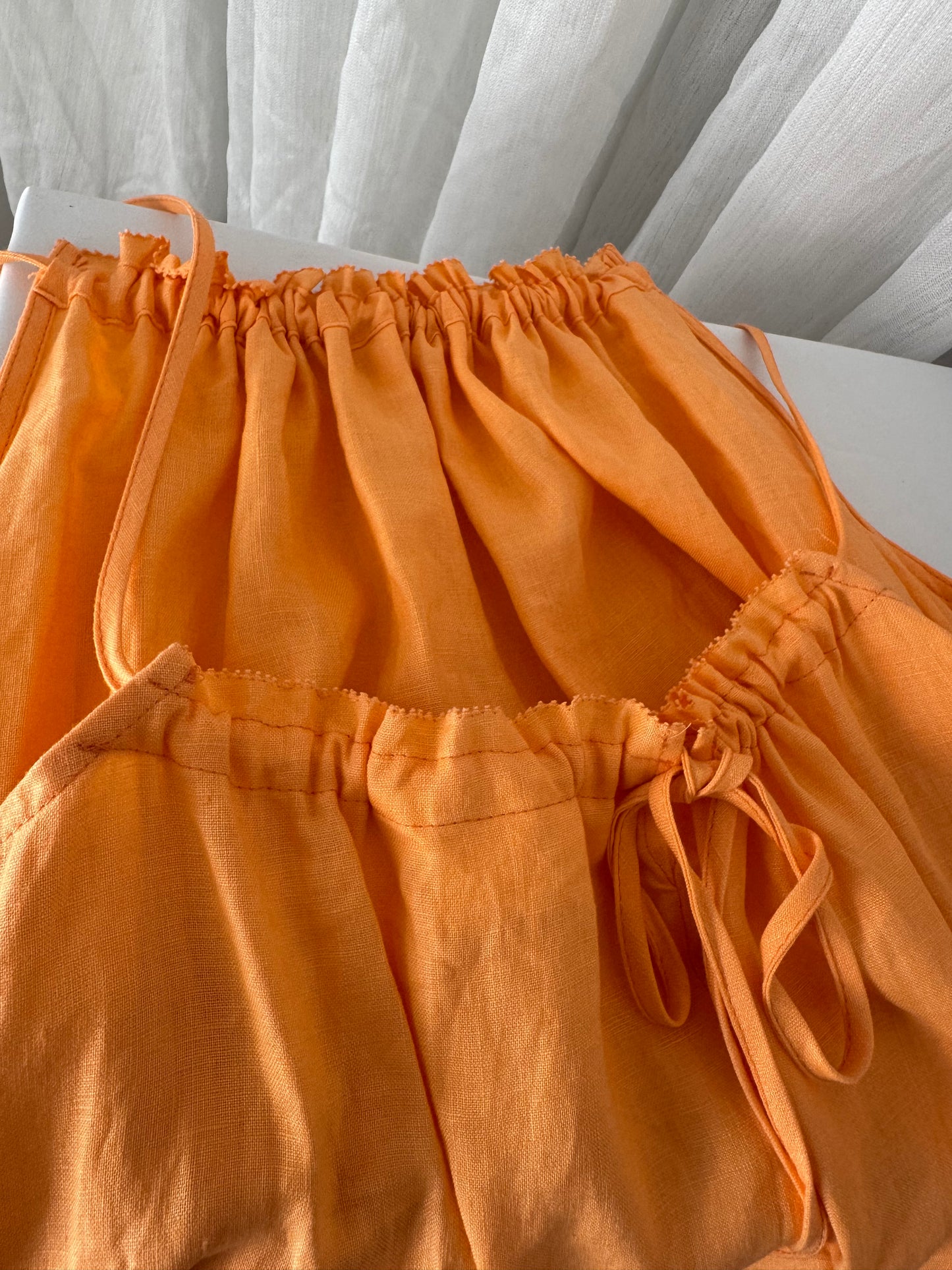 Linen Maxi Dress - Peach