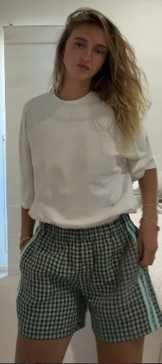 [WHOLESALE] Linen Short - Green Check Short